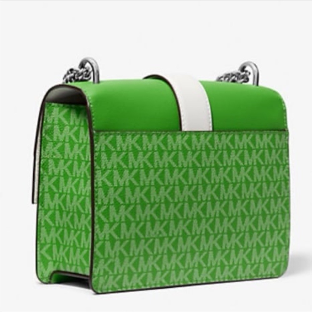 Michael Kors Greenwich Small Color-Block Signature Logo Flap Crossbody XBODY Bag - Picture 14 of 16